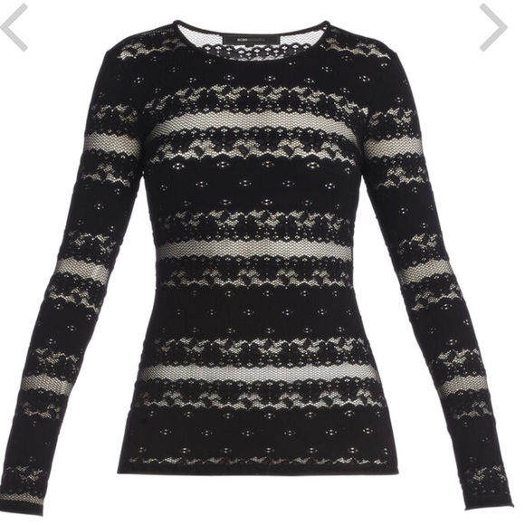 BCBC Fae Long Sleeve Lace Top Black M - Picture 4 of 7